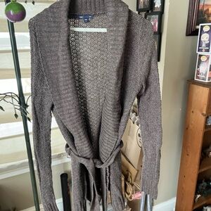 Women's Brown Knit Cardigan Sweater